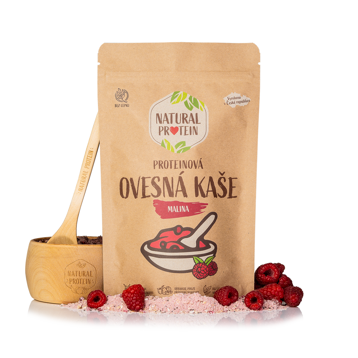 NaturalProtein Proteinová ovesná kaše - malina 360 g