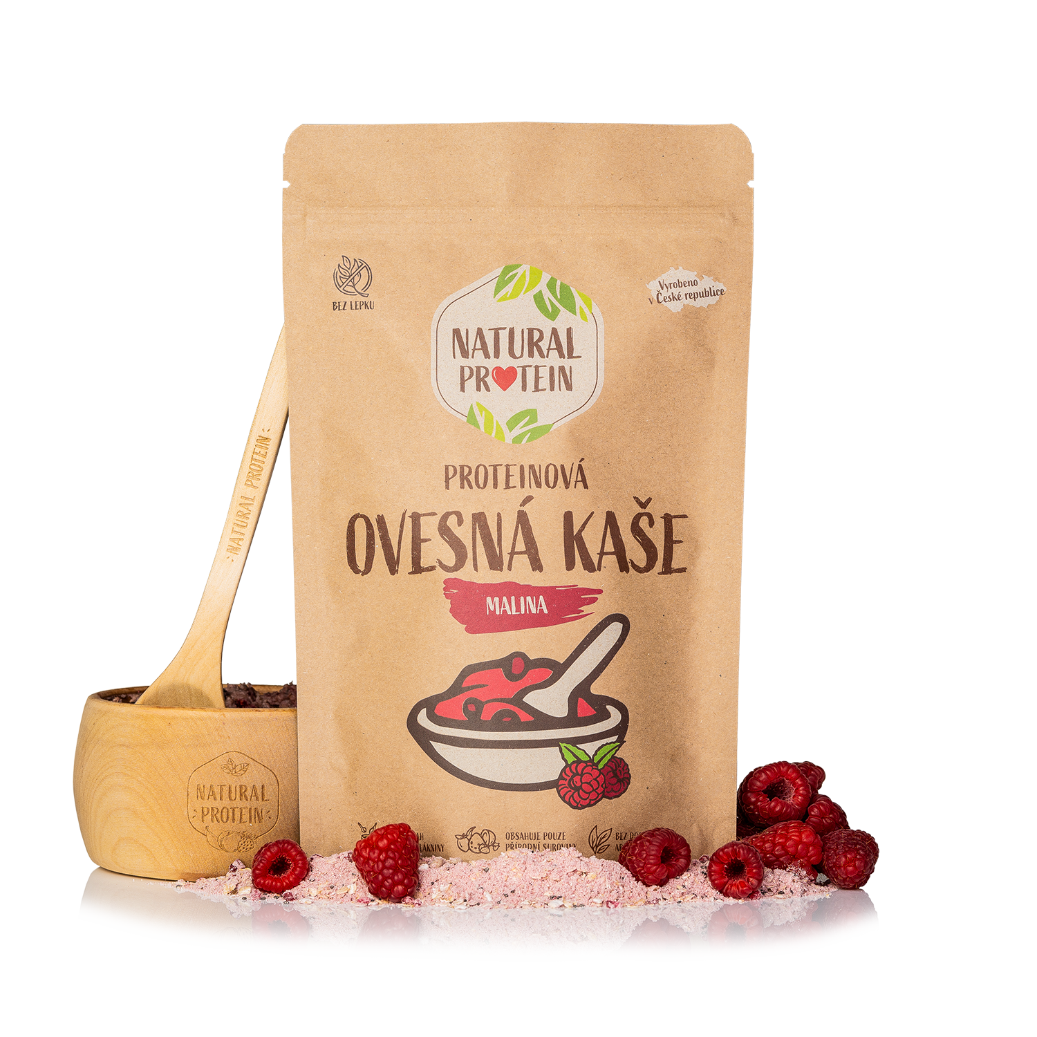 NaturalProtein Proteinová ovesná kaše - malina 360 g