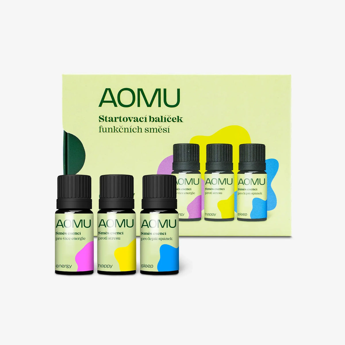 Aomu Startovací balíček funkčních směsí - Happy, Sleep, Energy