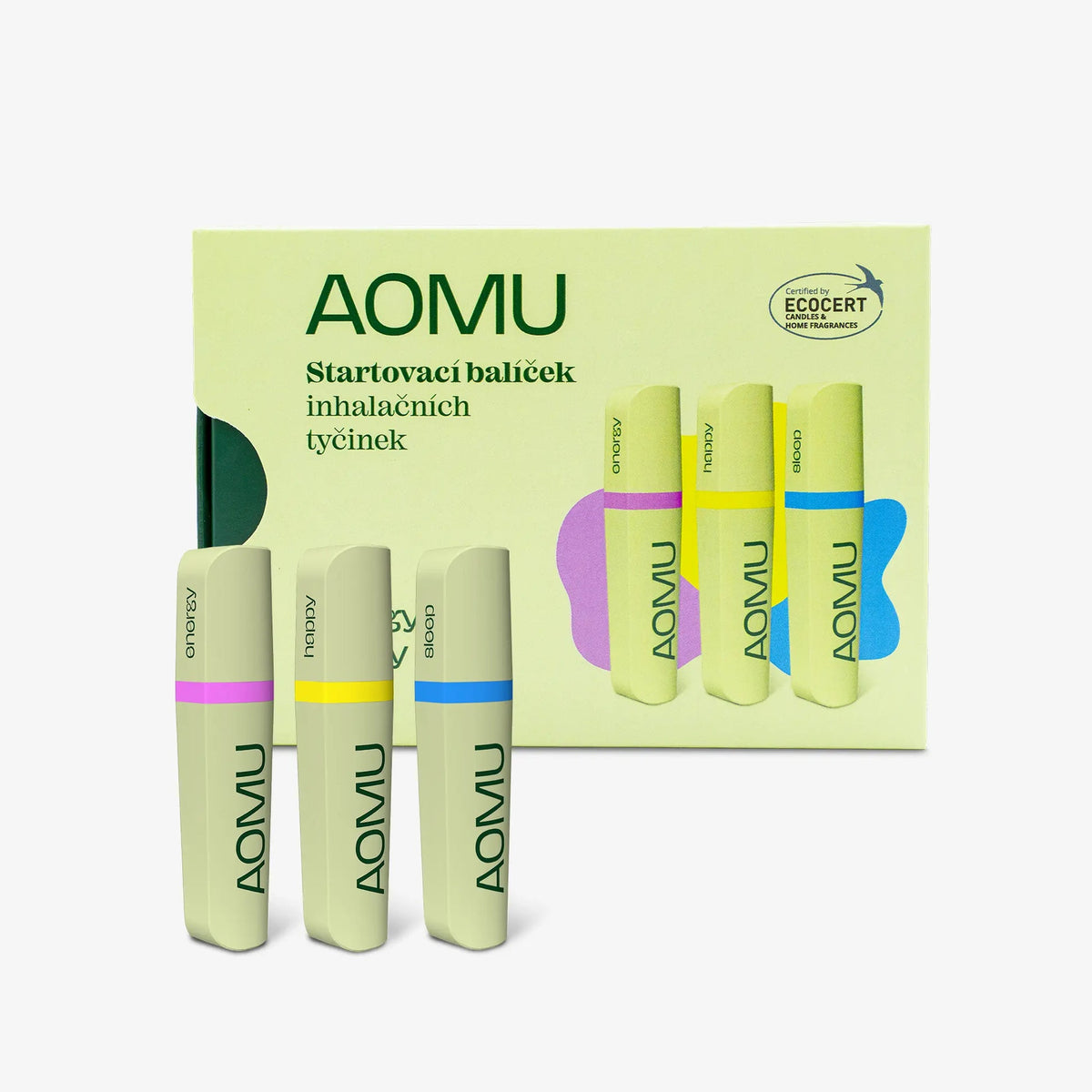Aomu Startovací balíček inhalačních tyčinek - Happy, Energy a Sleep