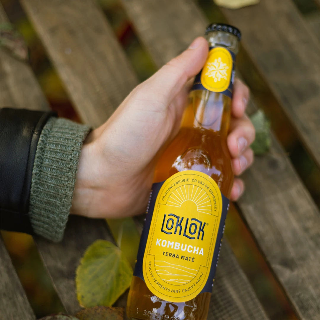 Loklok Kombucha yerba maté sklo 330 ml