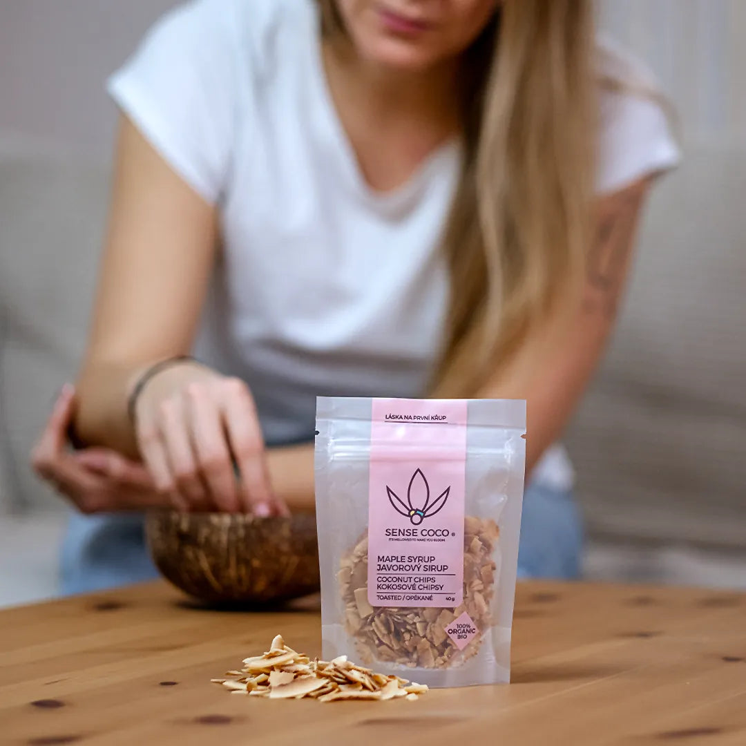 Sense Coco Bio kokosové chipsy javorové 40 g