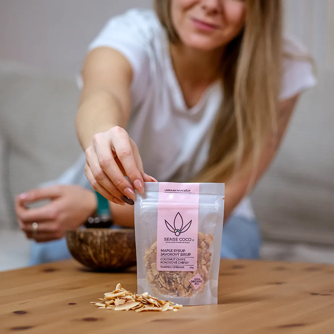 Sense Coco Bio kokosové chipsy javorové 40 g