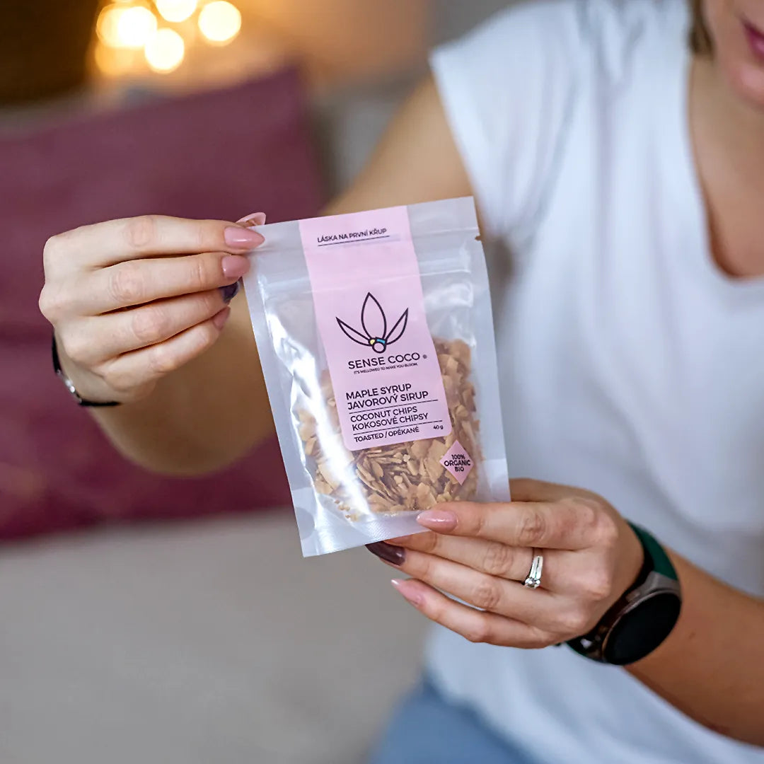 Sense Coco Bio kokosové chipsy javorové 40 g
