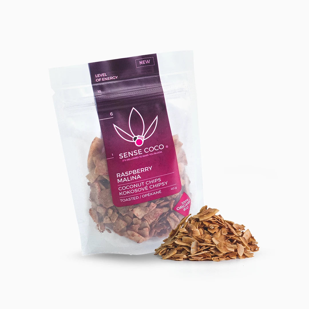 Sense Coco Bio kokosové chipsy malinové 40 g