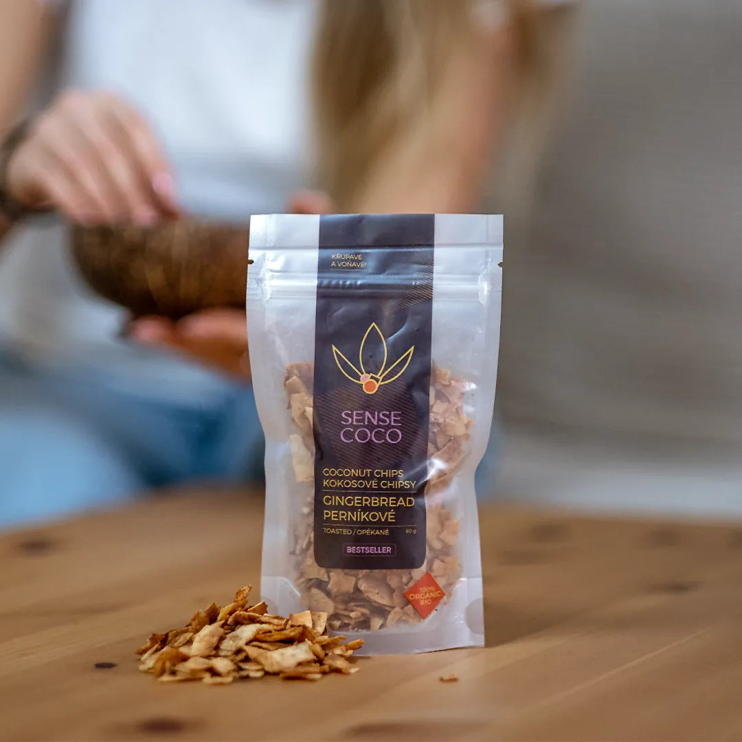 Sense Coco Bio kokosové chipsy perníkové 60 g