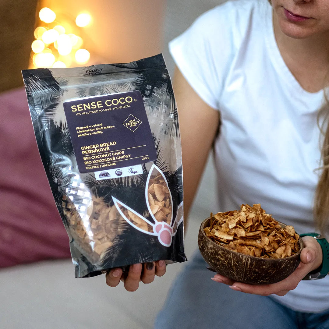 Sense Coco Bio kokosové chipsy perníkové XXL 250 g