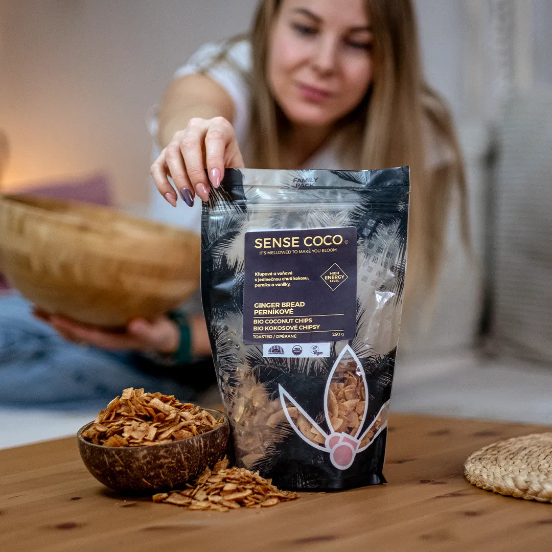 Sense Coco Bio kokosové chipsy perníkové XXL 250 g