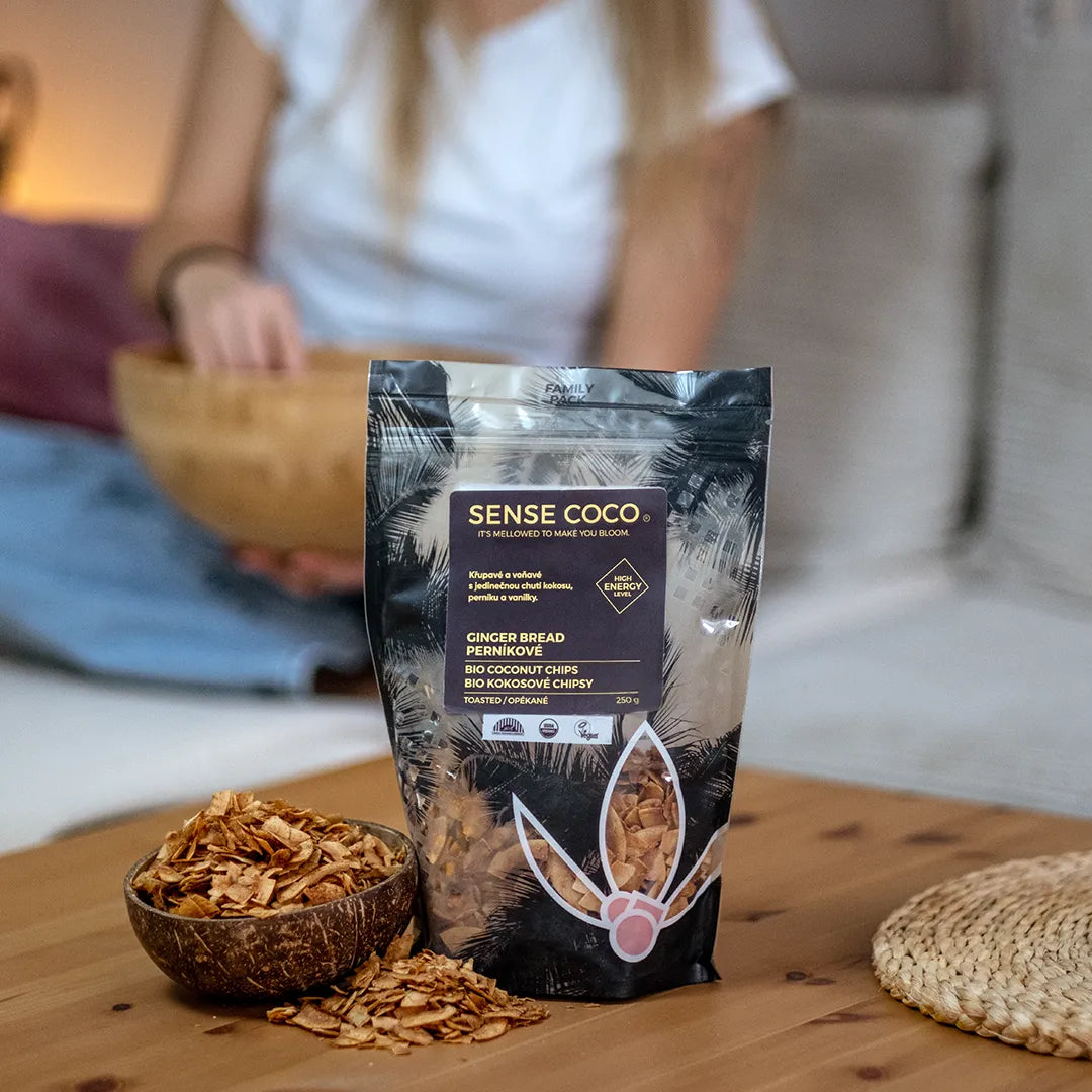 Sense Coco Bio kokosové chipsy perníkové XXL 250 g