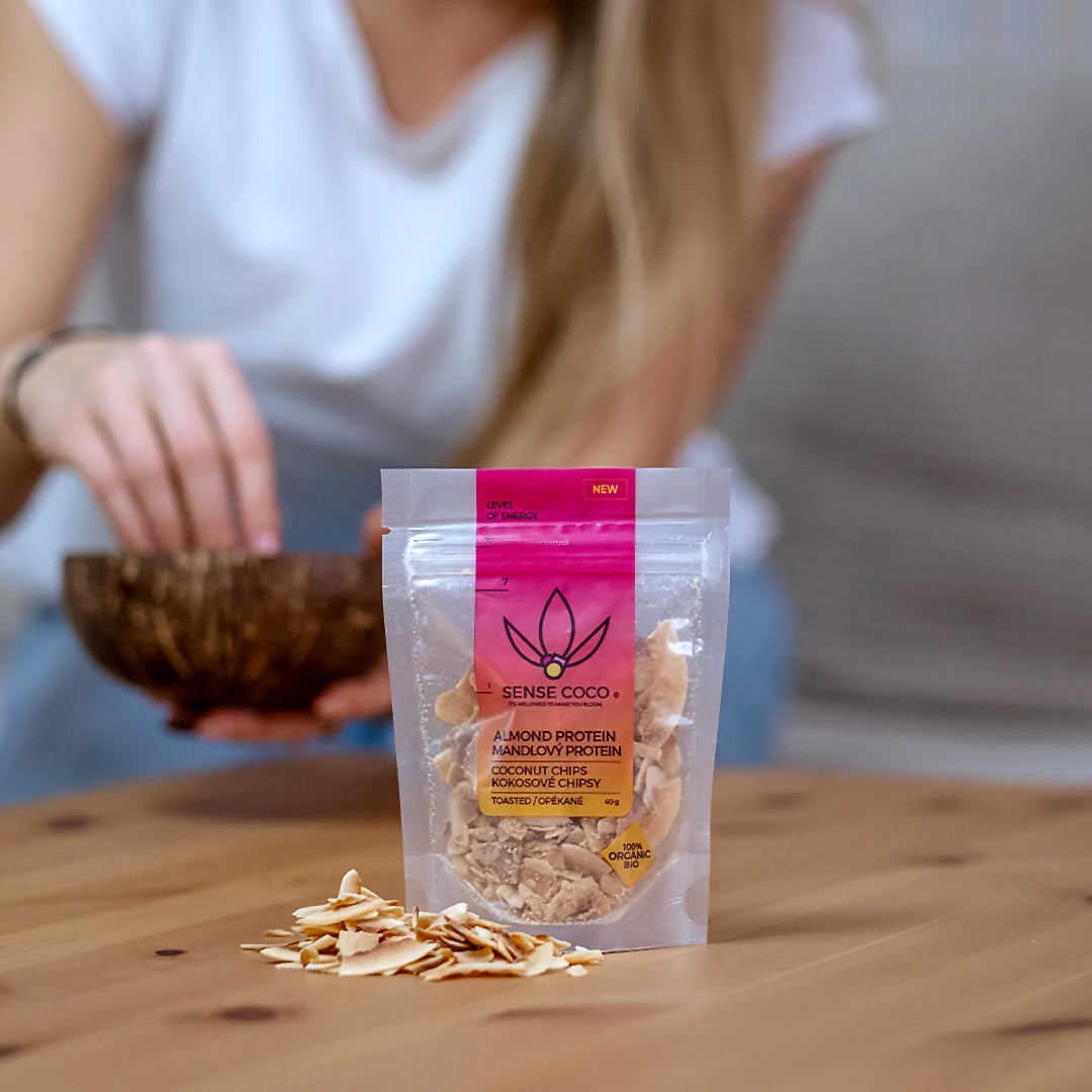Sense Coco Bio kokosové chipsy proteinové 40 g