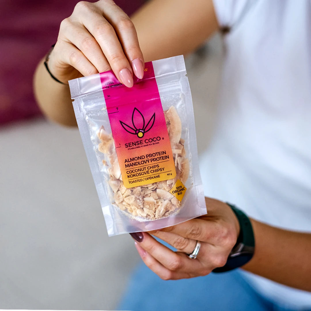 Sense Coco Bio kokosové chipsy proteinové 40 g