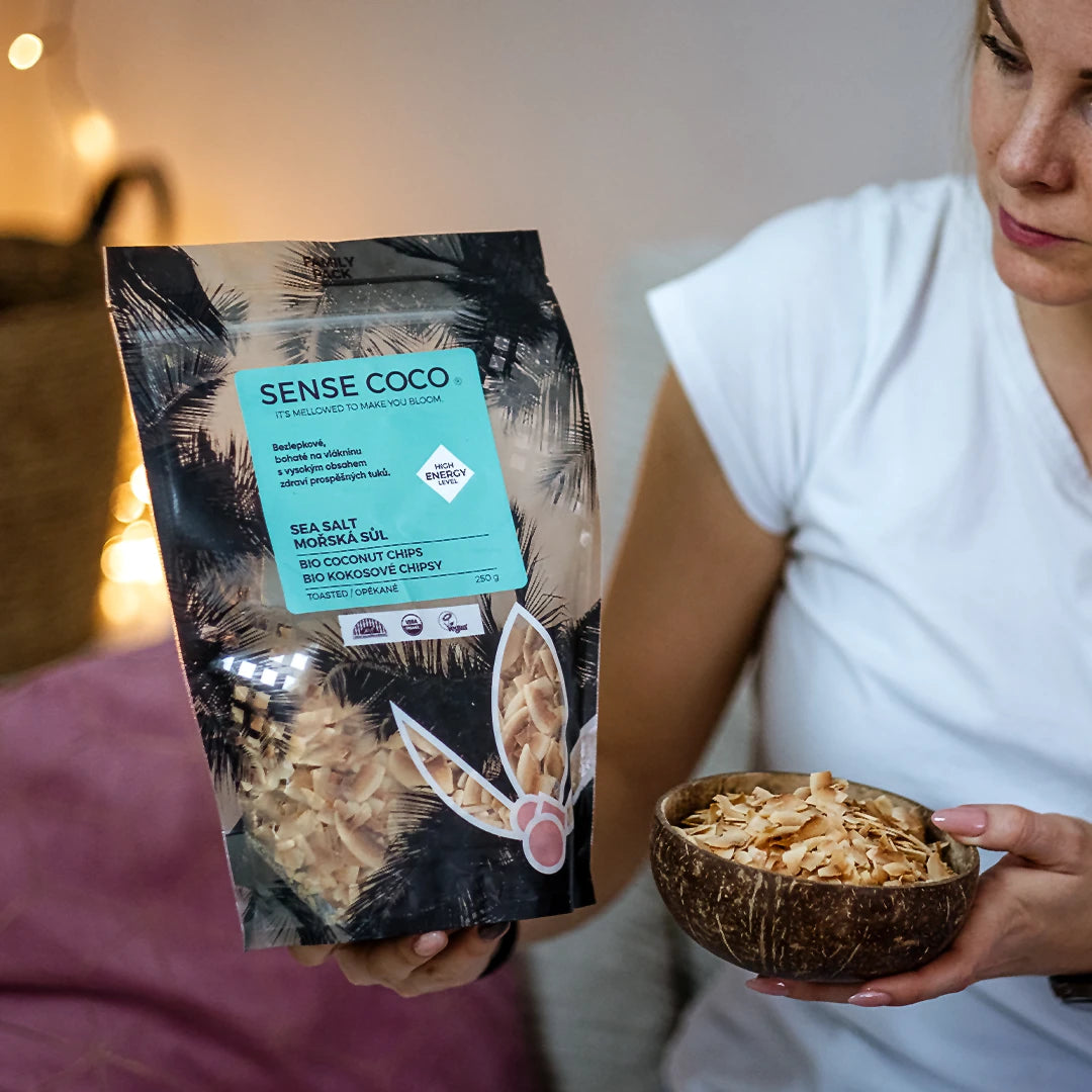 Sense Coco Bio kokosové chipsy slané XXL 250 g