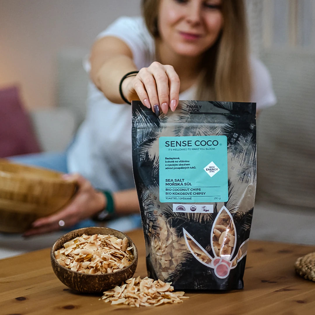Sense Coco Bio kokosové chipsy slané XXL 250 g