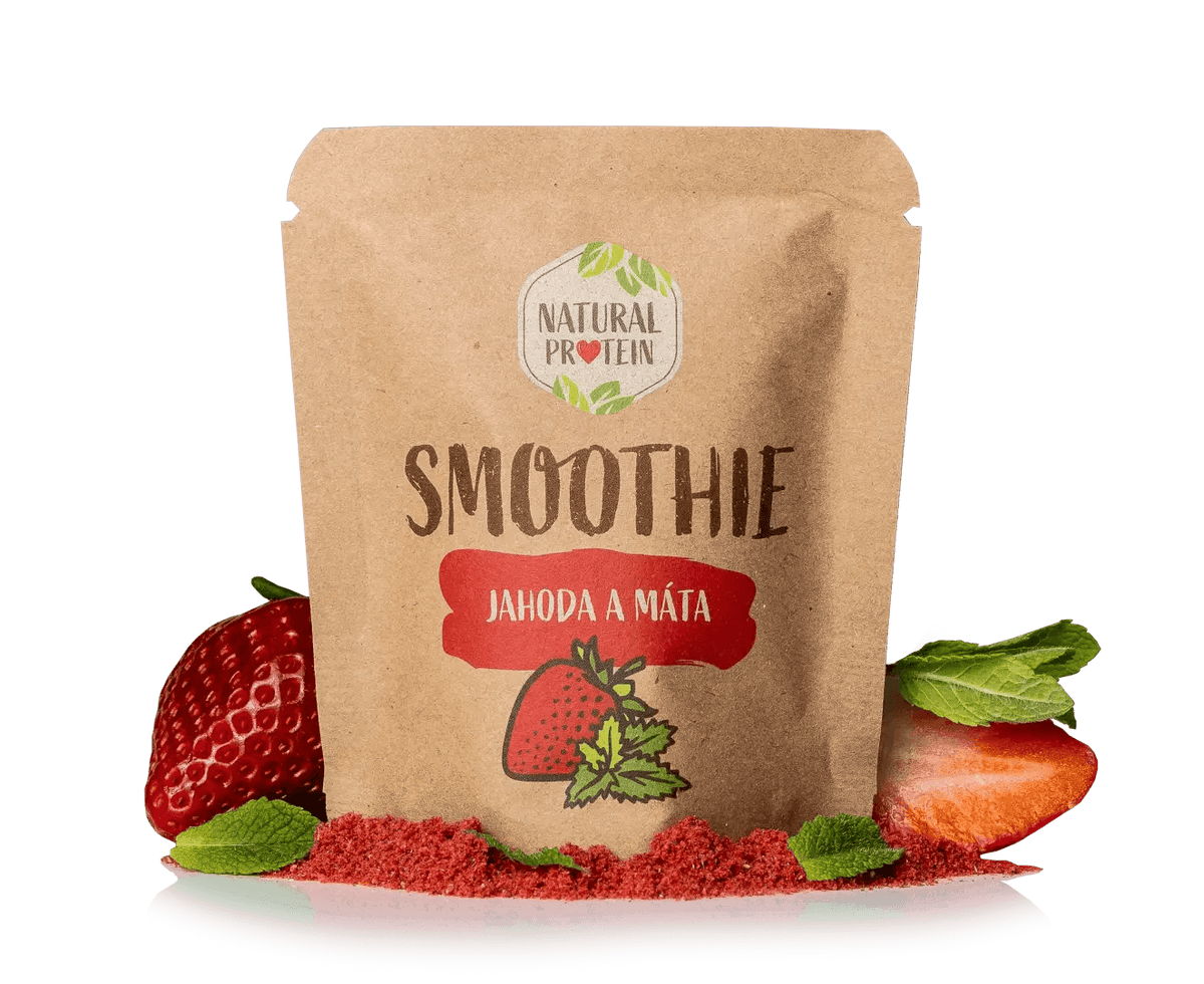 NaturalProtein Smoothie - Jahoda a máta (20 g)