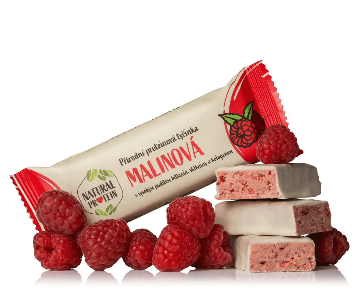 NaturalProtein Proteinová tyčinka s kolagenem - Malinová (50 g)