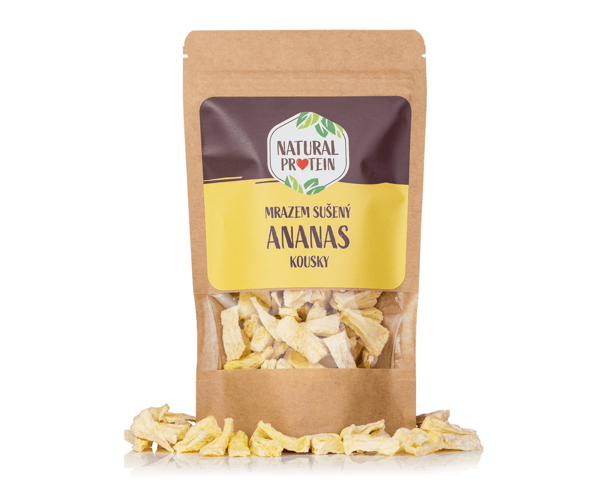 NaturalProtein Mrazem sušený ananas - kousky (45 g)