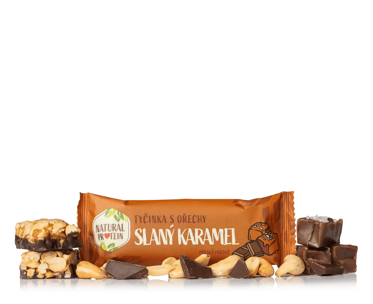 NaturalProtein Ořechová tyčinka - slaný karamel (40 g)