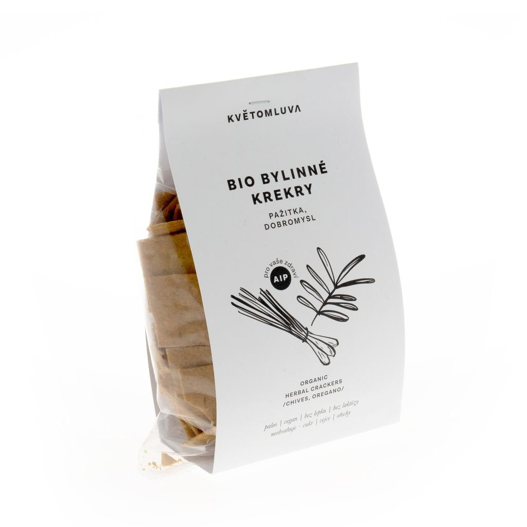 Květomluva bio bylinné krekry - dobromysl, pažitka 100 g