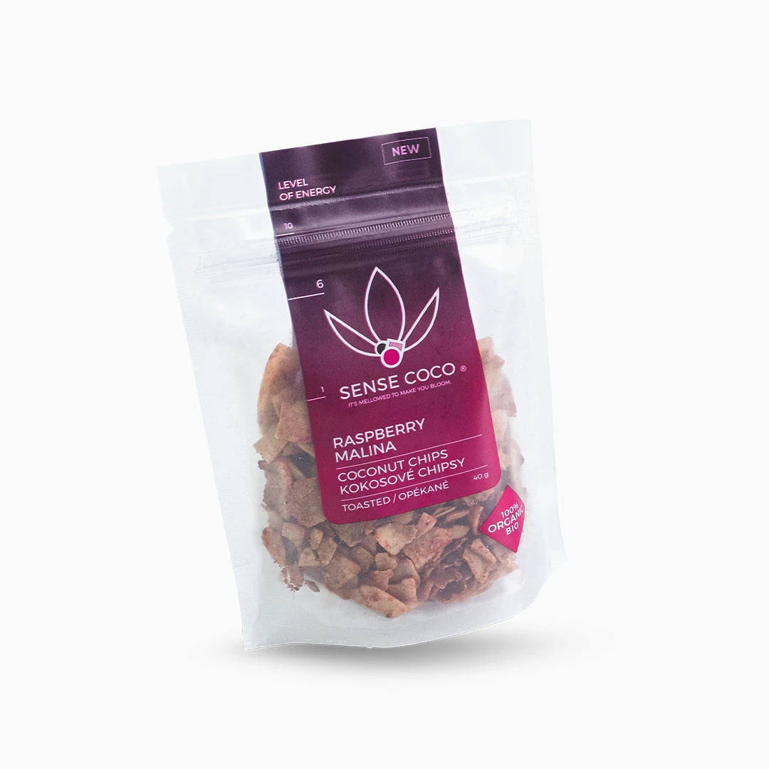 Sense Coco Bio kokosové chipsy malinové 40 g