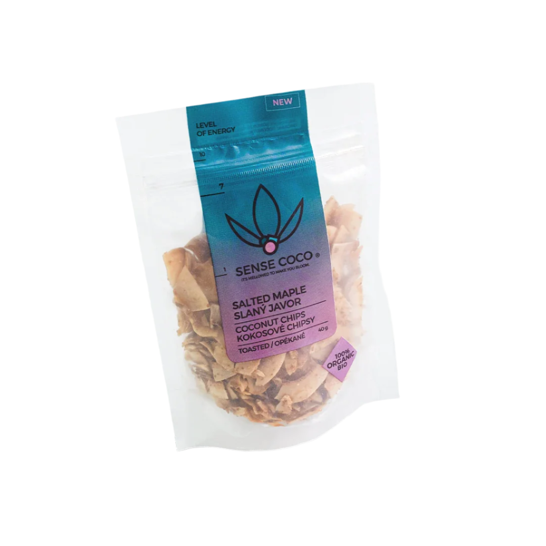 Sense Coco Bio kokosové chipsy slaný javor 40 g