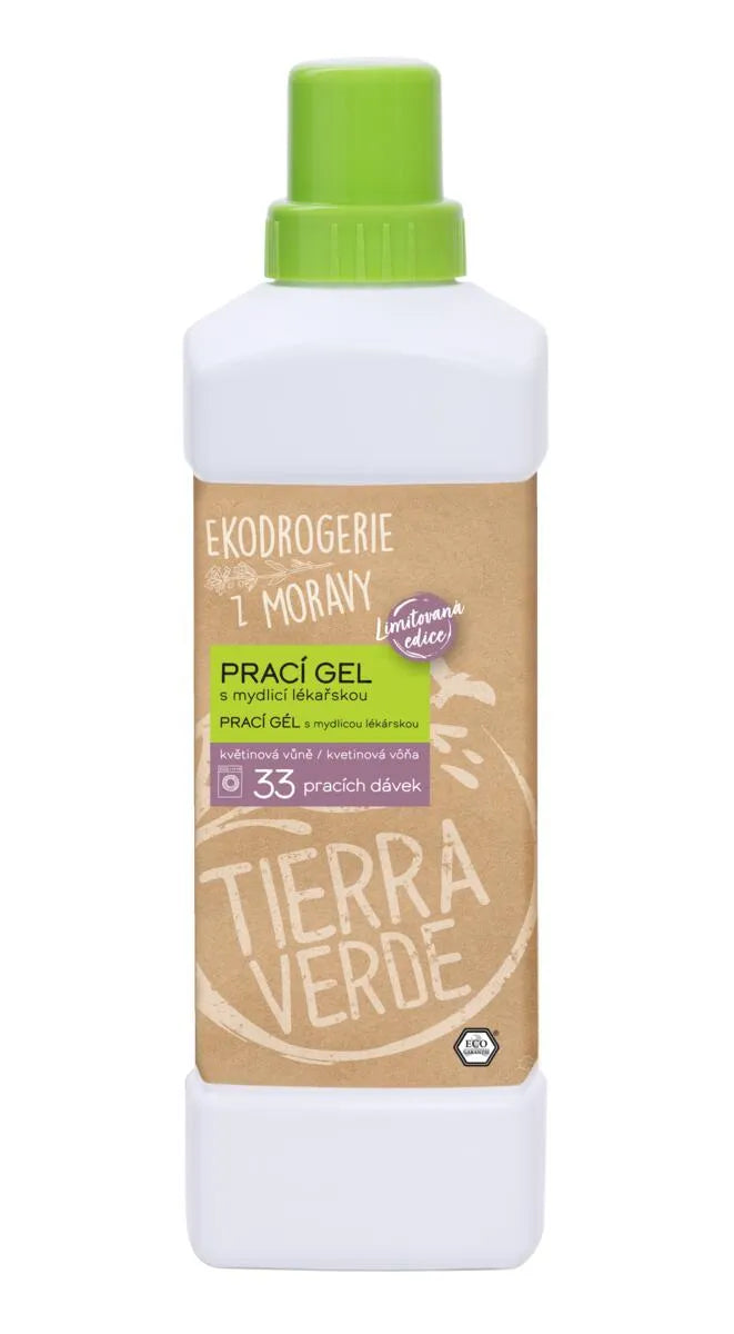 Tierra Verde Prací gel s mydlicí a vůní květin  1 l