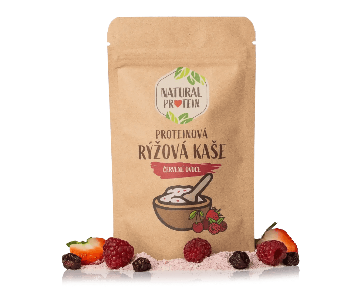 NaturalProtein Proteinová  rýžová kaše - Červené ovoce (60 g)
