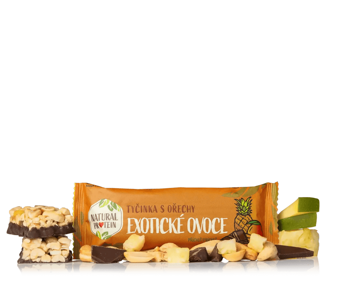 NaturalProtein Ořechová tyčinka - exotické ovoce (40 g)