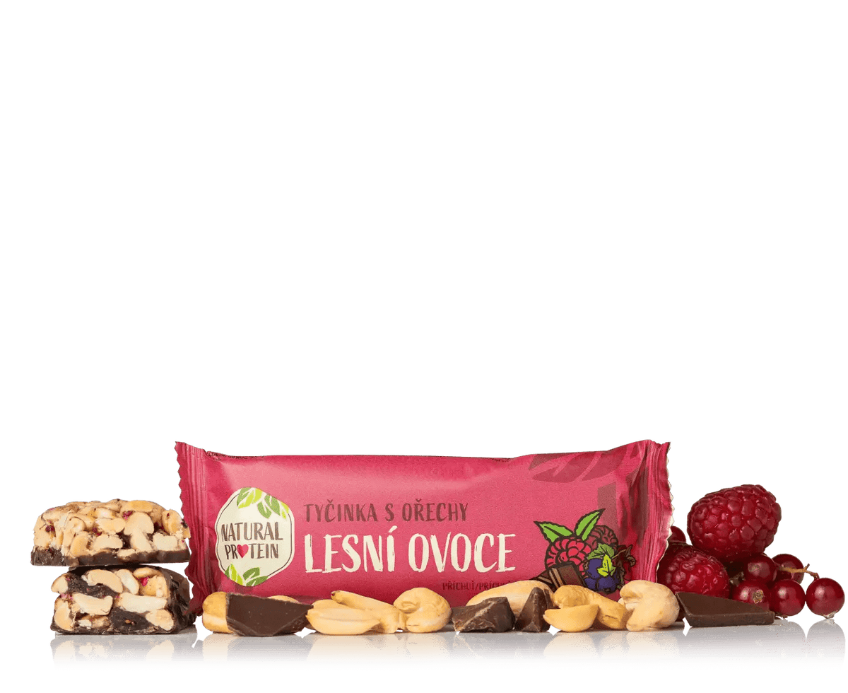 NaturalProtein Ořechová tyčinka - lesní ovoce (40 g)