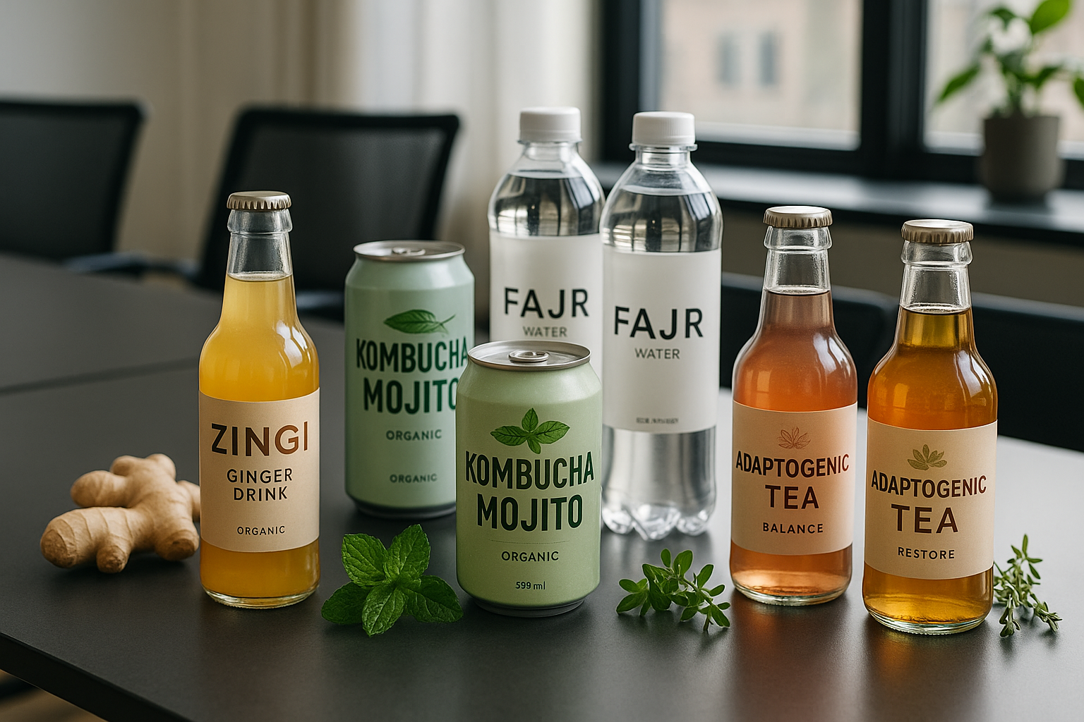 Zdravé nápoje do zasedaček
Prémiové nealko nápoje s funkčním účinkem – pro energii, soustředění i regeneraci.

Zingi, Kombucha Mojito, voda FAJR nebo adaptogenní čaje